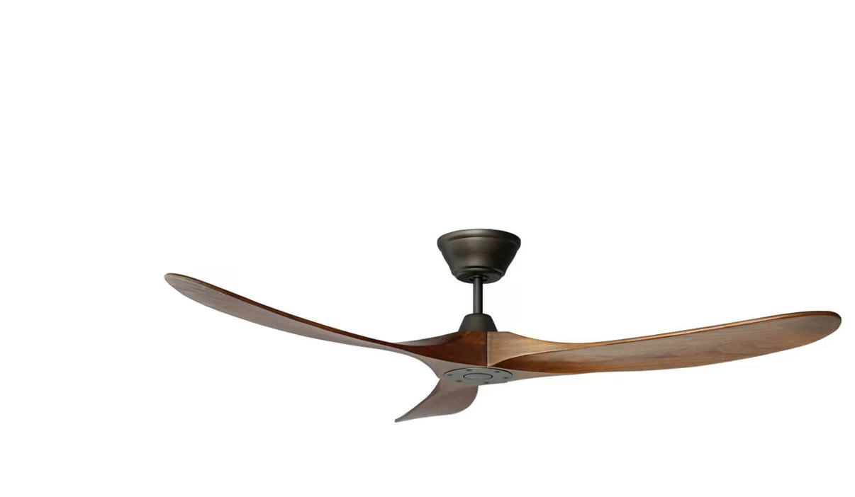 Milano SLIDER Junior Aged Pewter DC Motor Fan With Light Walnut Blade (Solid Timber) – No Light