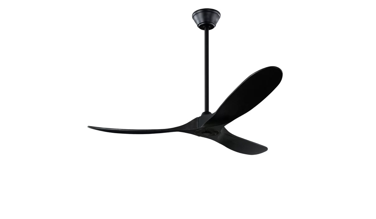 Milano SLIDER Junior Matt Black With Black (Solid Timber) Blade Fan - No Light