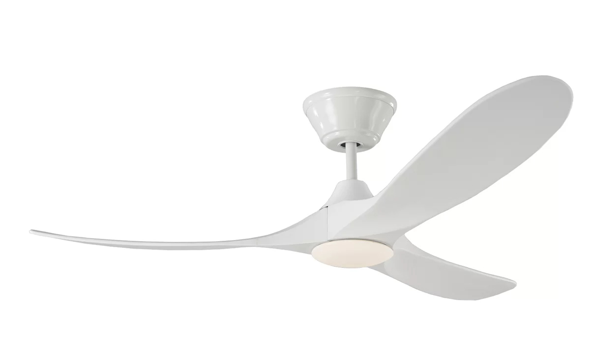 Milano SLIDER NOVA Full Moon White (Solid Timber) Blade Fan - Dimmable LED Light